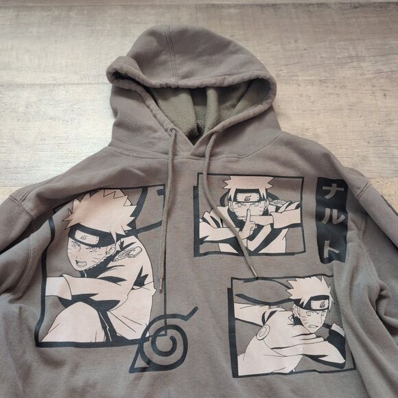 Naruto Shippuden Collection Mens Green Anime Sweatshirt Hoodie Size M - Picture 3 of 9